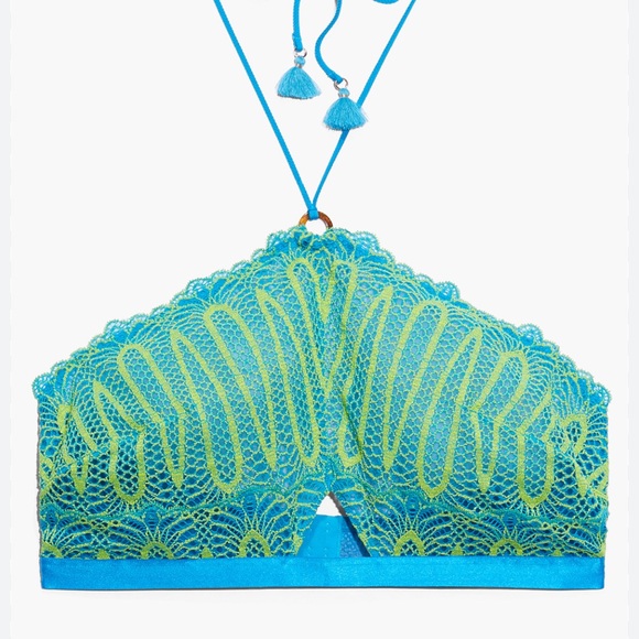 Savage x Fenty SET NWT Stranded in Lace Halter Bra Top & Panties SMALL Crop Top - Picture 5 of 6